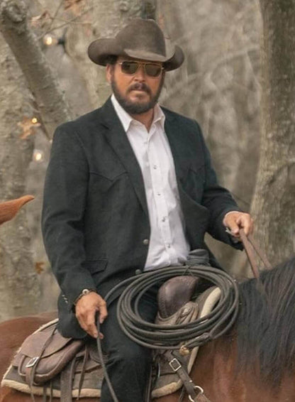 Cole Hauser Dutton Ranch S01 Black Suede Blazer