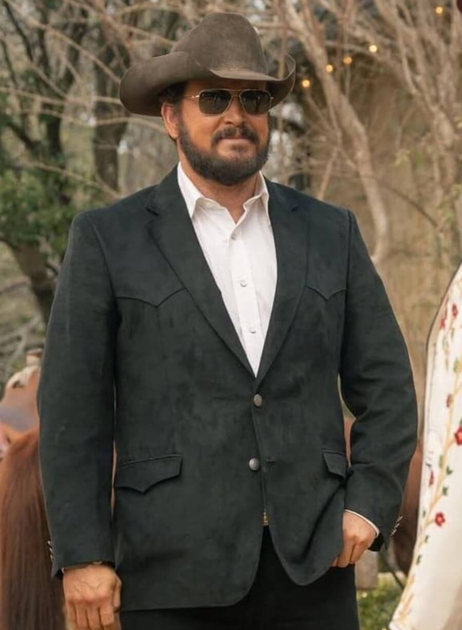 Cole Hauser Dutton Ranch S01 Black Suede Blazer