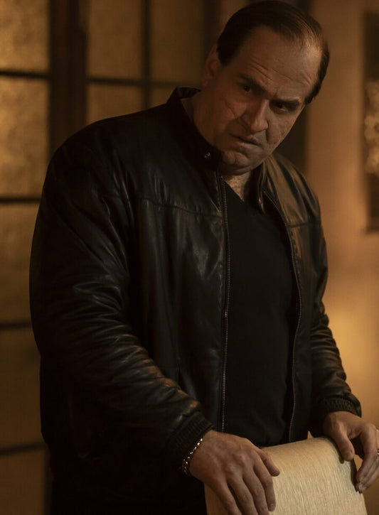 Colin Farrell The Penguin 2024 Black Leather Jacket