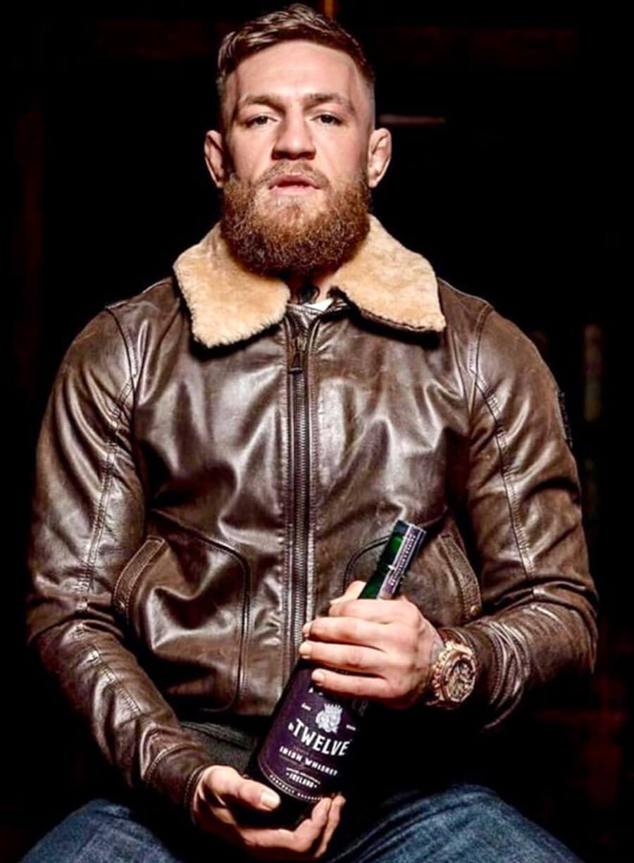 50s フェイクファーブルゾン　KODIAK McGREGOR）ベルベルジン Conor McGregor Brown Fur Jacket – LeatherJacketMerchant