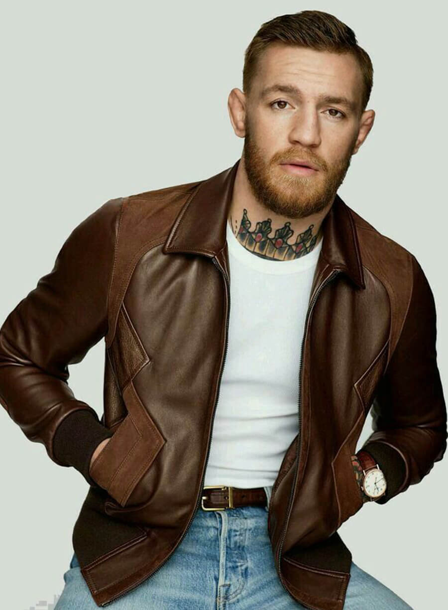 Conor McGregor Brown Leather Jacket