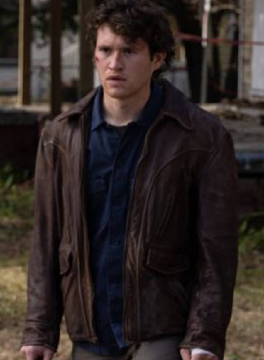 Corey Cunningham Halloween Ends Brown Leather Jacket