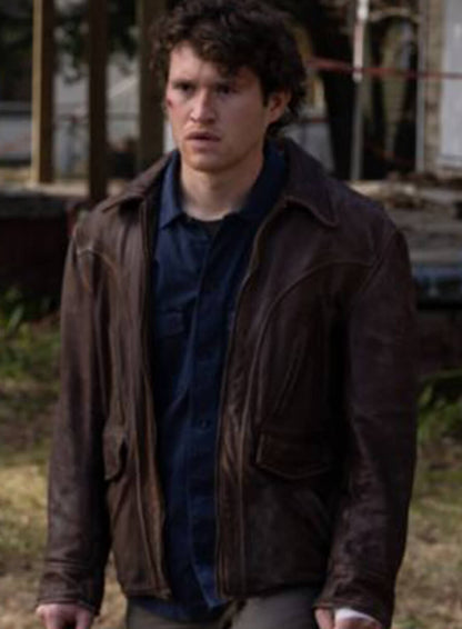 Corey Cunningham Halloween Ends Brown Leather Jacket