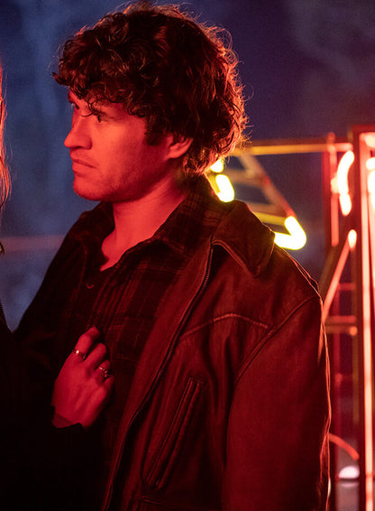 Corey Cunningham Halloween Ends Brown Leather Jacket