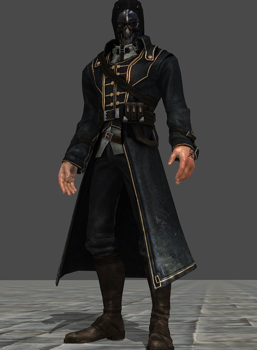 Corvo Attano Dishonored Black Leather Coat