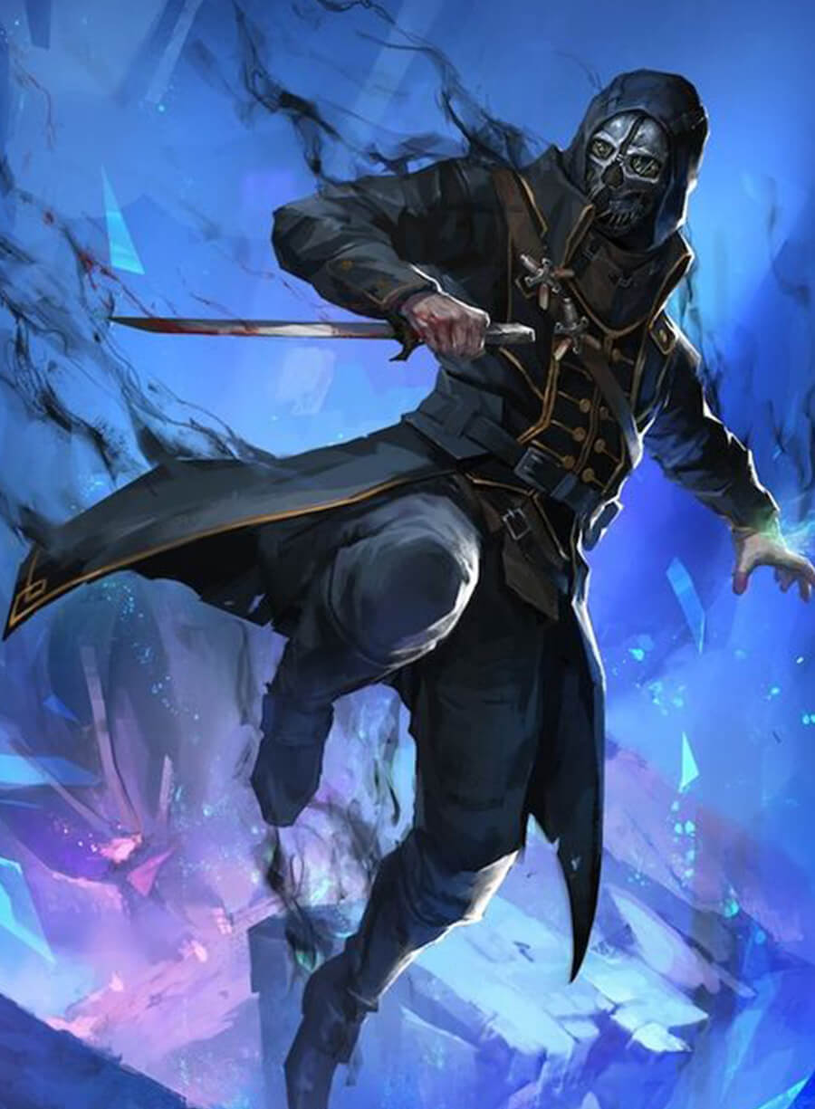 Corvo Attano Dishonored Black Leather Coat