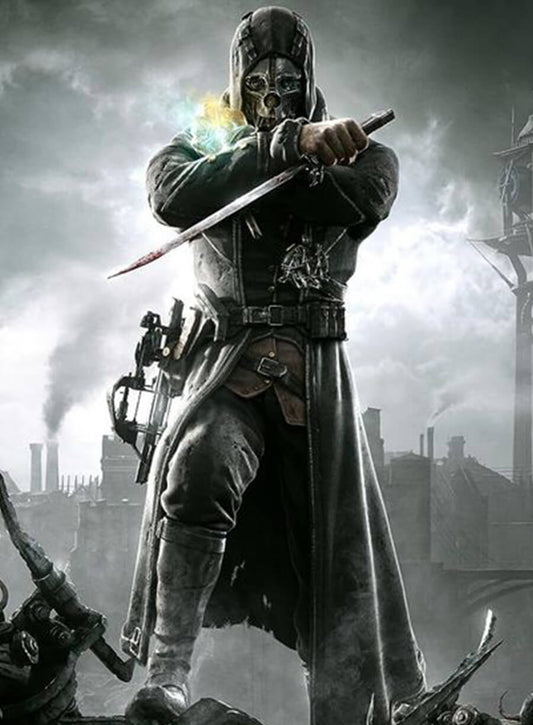 Corvo Attano Dishonored Black Leather Coat
