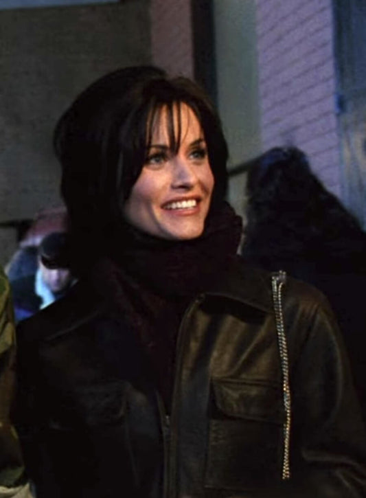 Courteney Cox Friends Black Leather Jacket