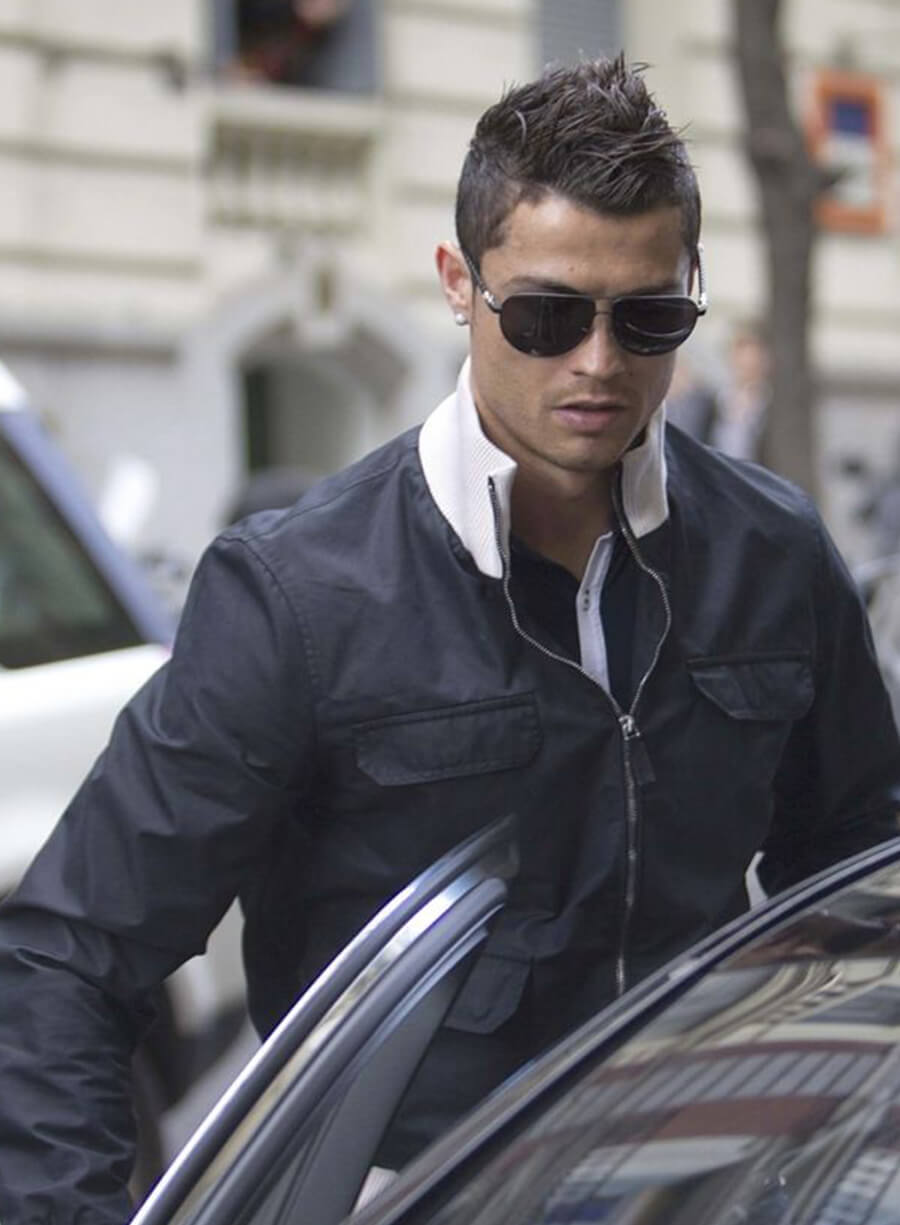 Cristiano Ronaldo Black Bomber Jacket