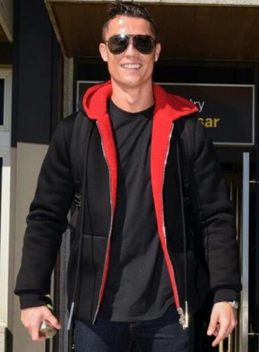 Cristiano Ronaldo Black Hooded Jacket