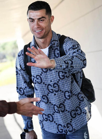 cr7 dress shirts CR7 Shirt Slim Fit Blue