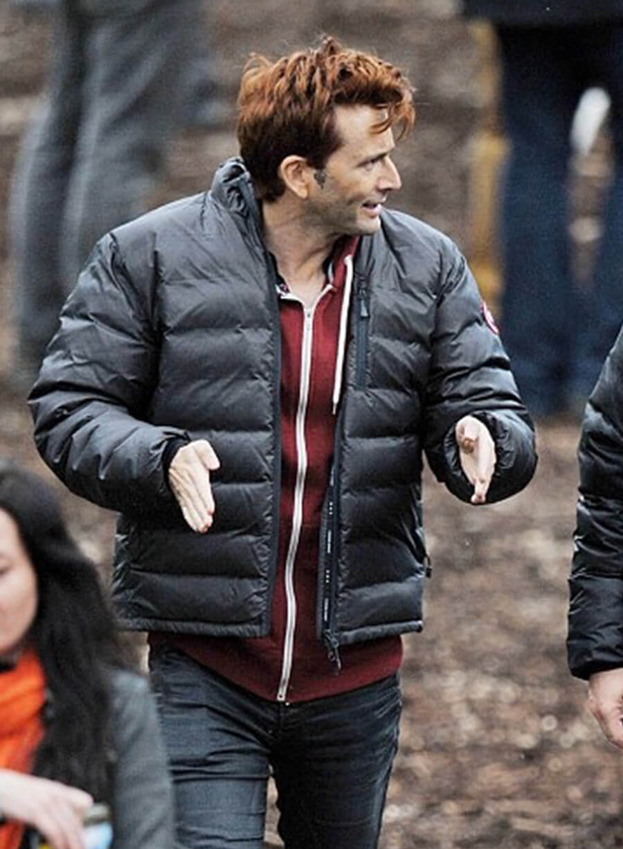 Crowley Good Omens Black Puffer Jacket