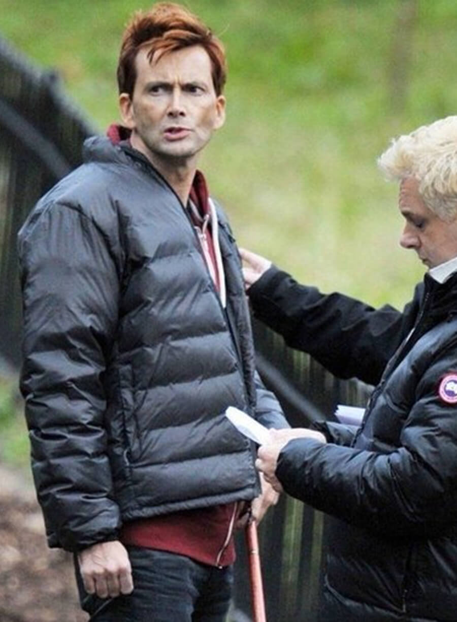 Crowley Good Omens Black Puffer Jacket