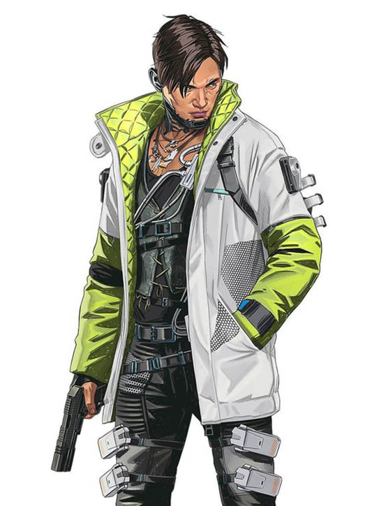 Crypto Apex Legends White Leather Jacket