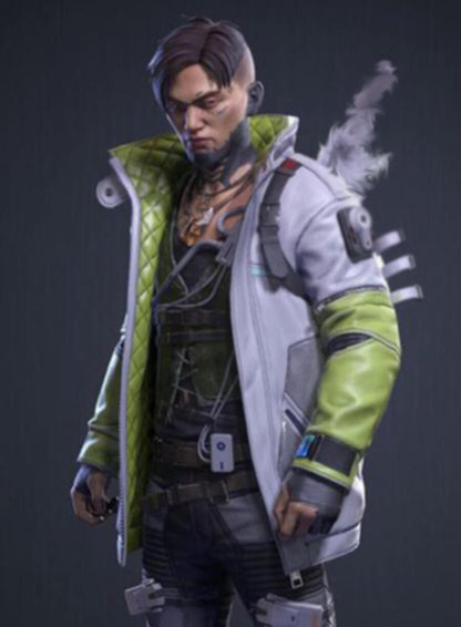 Crypto Apex Legends White Leather Jacket