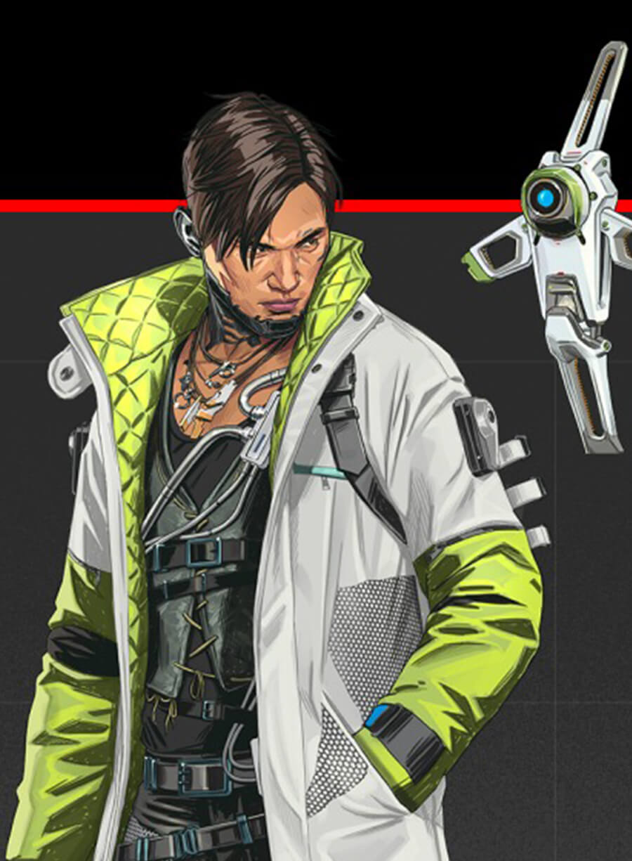 Crypto Apex Legends White Leather Jacket