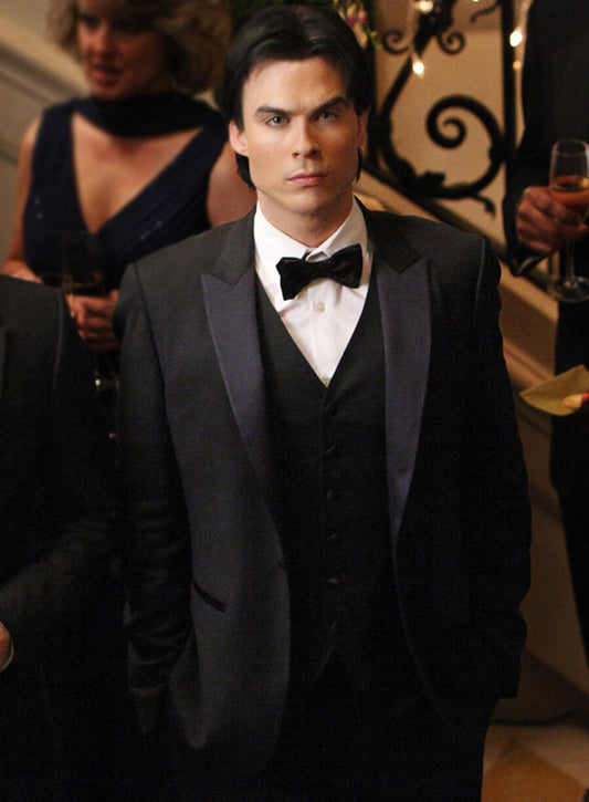 Damon Salvatore The Vampire Diaries S03 Black Blazer
