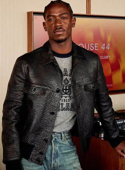 Damson Idris F1 The Movie Black Leather Jacket