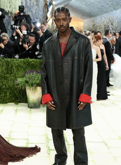 Damson Idris Met Gala 2026 Black Leather Coat
