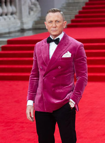 Daniel Craig Pink Velvet Blazer