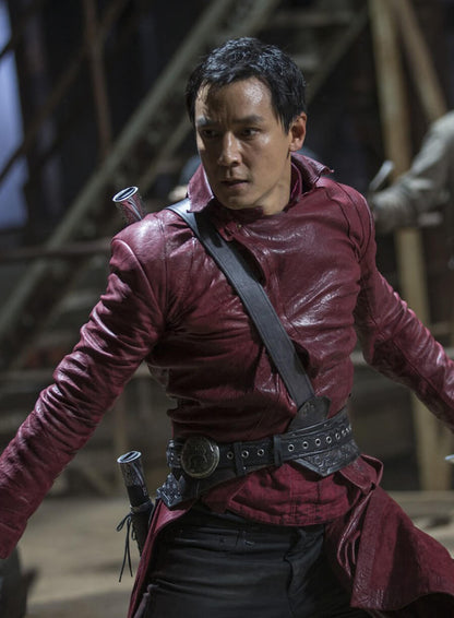 Daniel Wu Into The Badlands Maroon Leather Coat