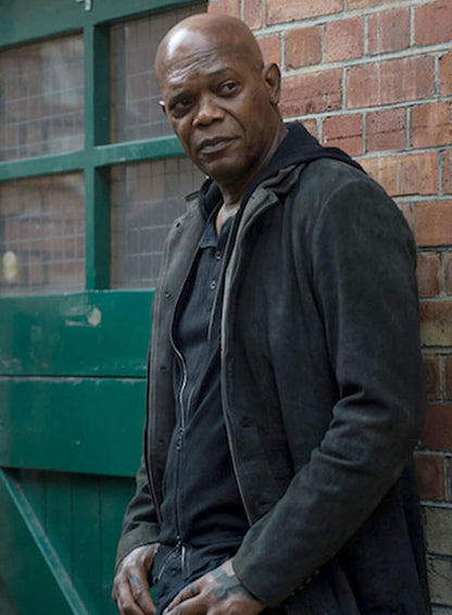 Darius Kincaid The Hitman’s Bodyguard Black Leather Blazer