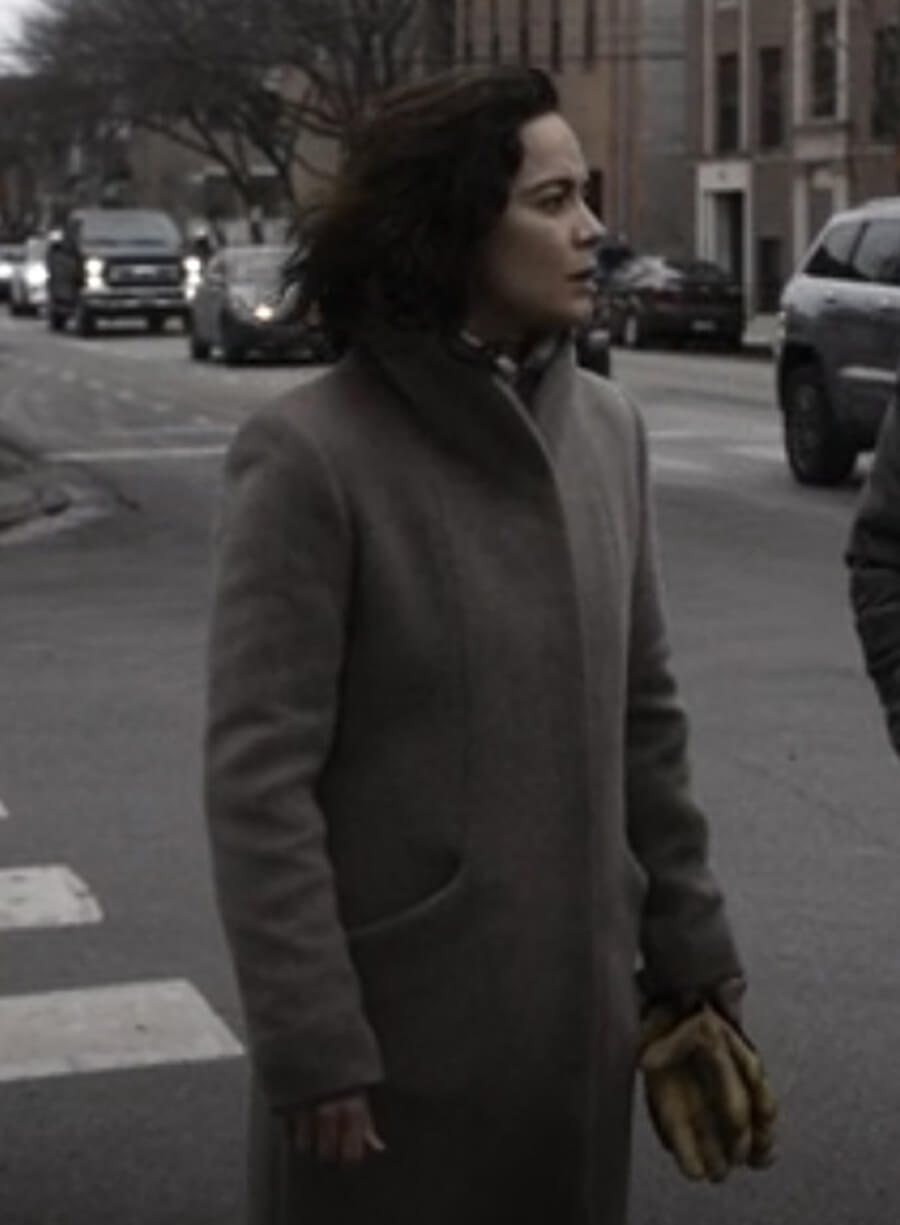 Dark Matter Amanda Lucas Grey Wool Trench Coat