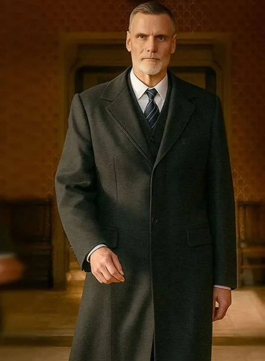 Darren Boyd Down Cemetery Road Black Wool Coat