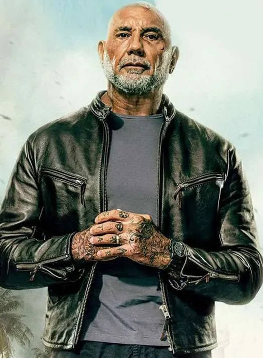 Dave Bautista The Wrecking Crew Black Leather Jacket