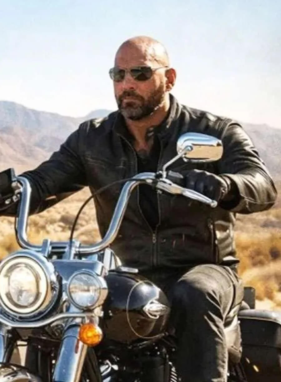Dave Bautista The Wrecking Crew Black Leather Jacket