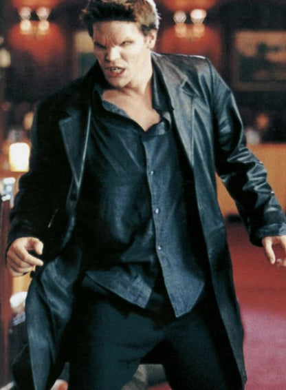 David Boreanaz Angel Black Leather Trench Coat