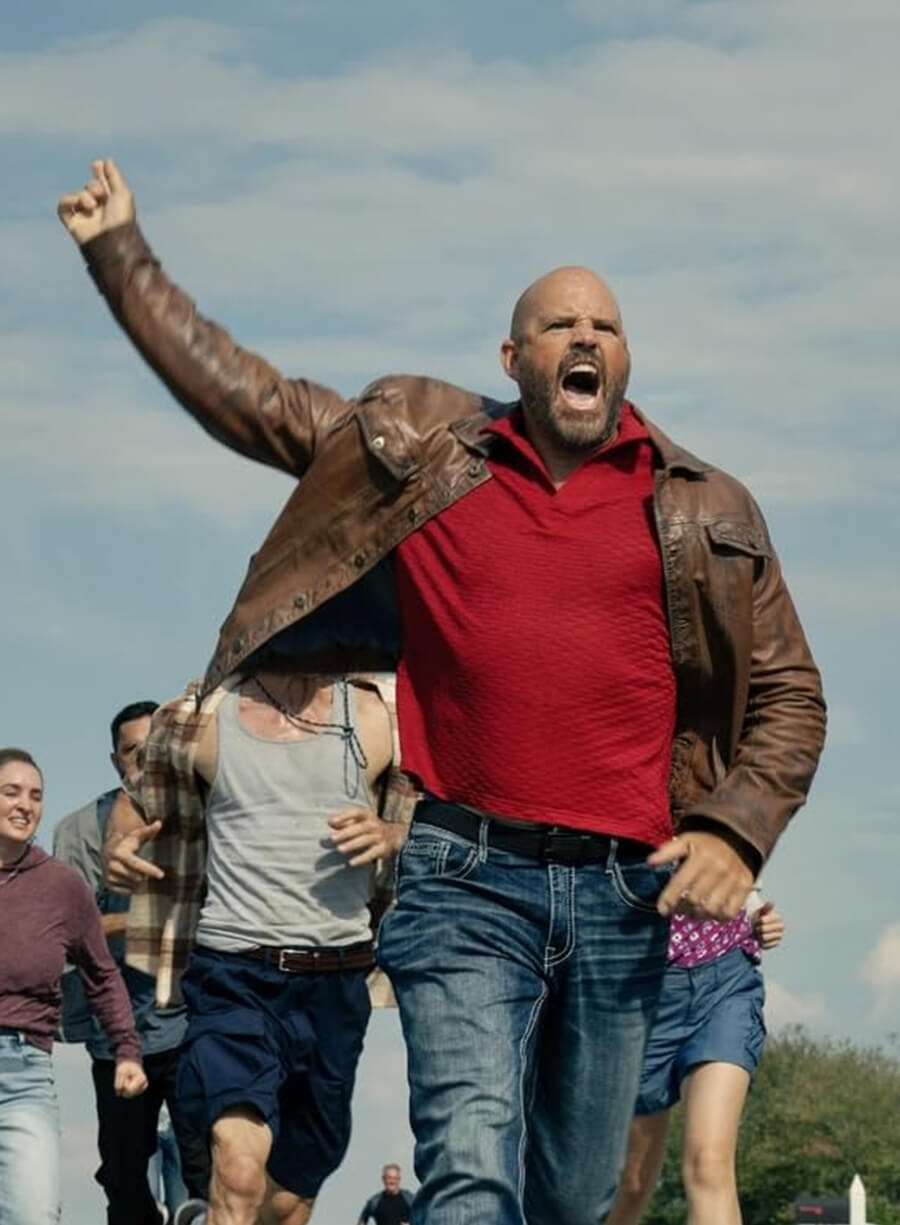 David Denman Peacemaker Brown Leather Jacket