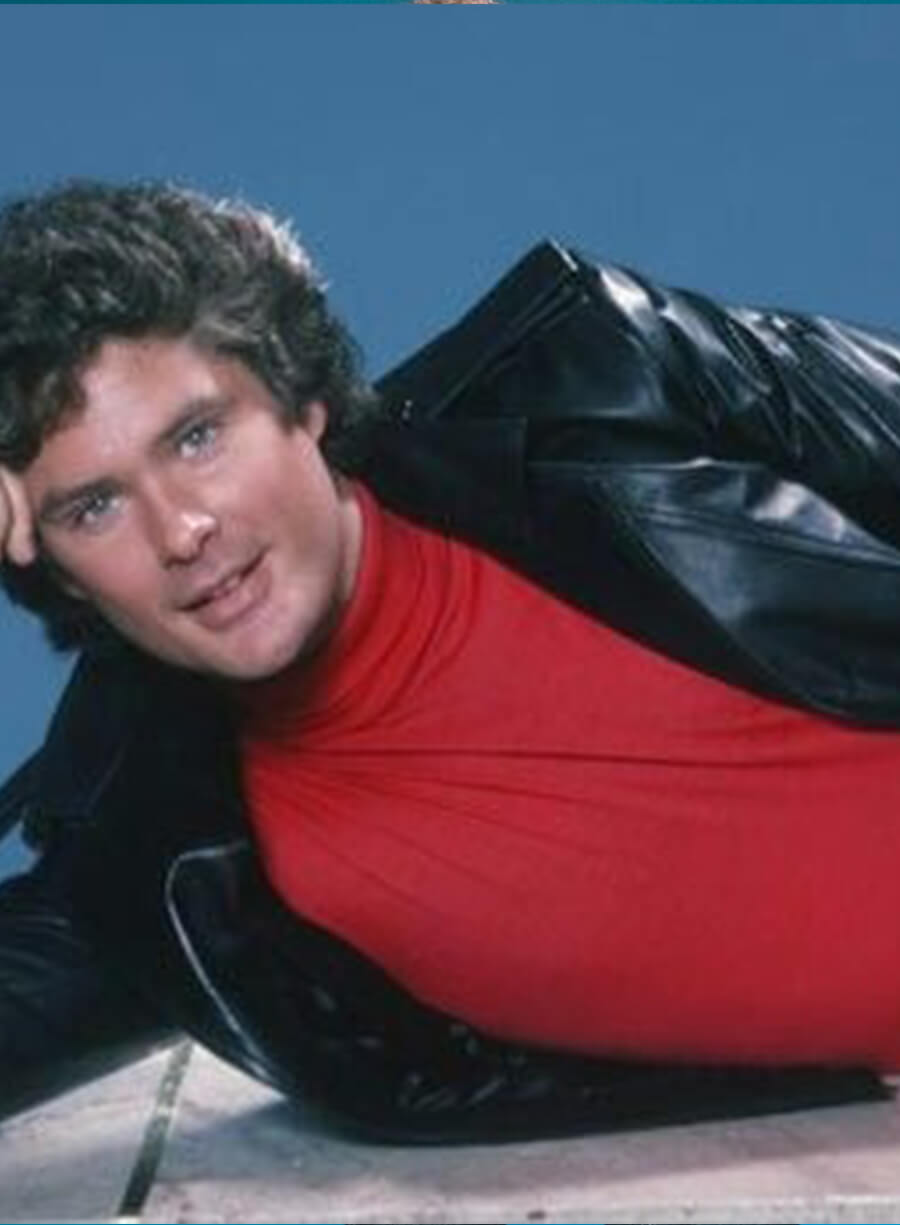 David Hasselhoff Knight Rider Black Leather Jacket
