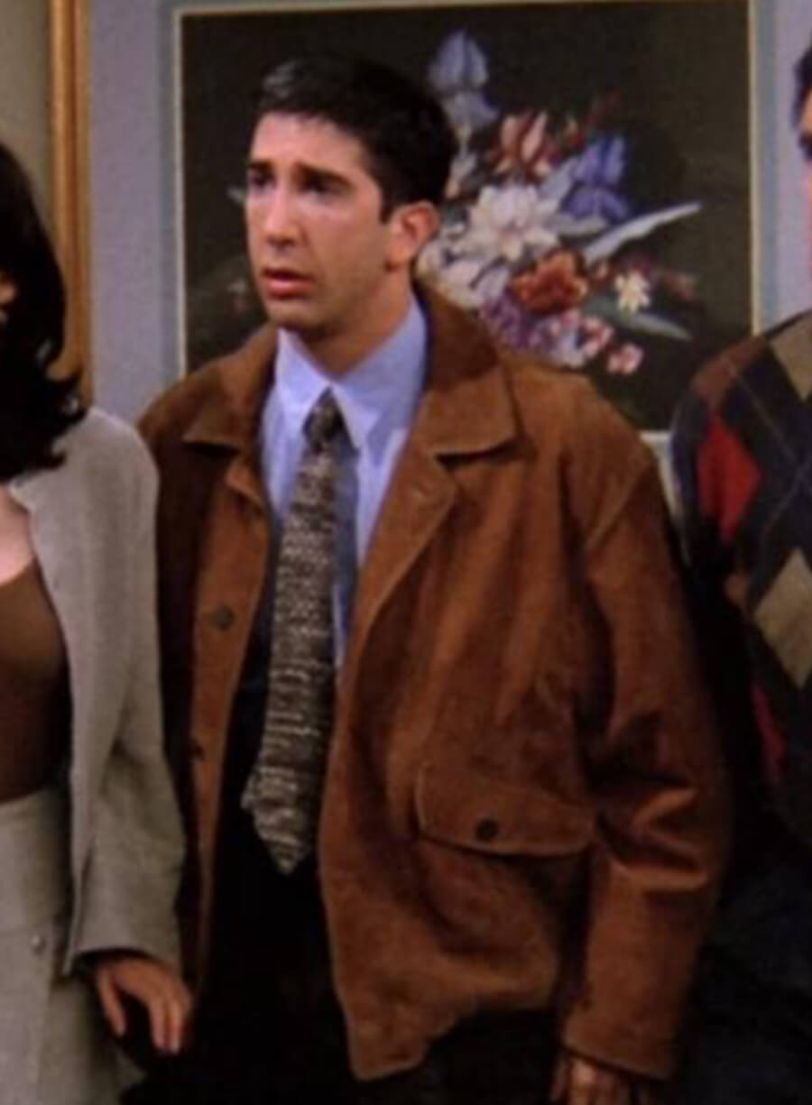 David Schwimmer Friends Brown Suede Jacket