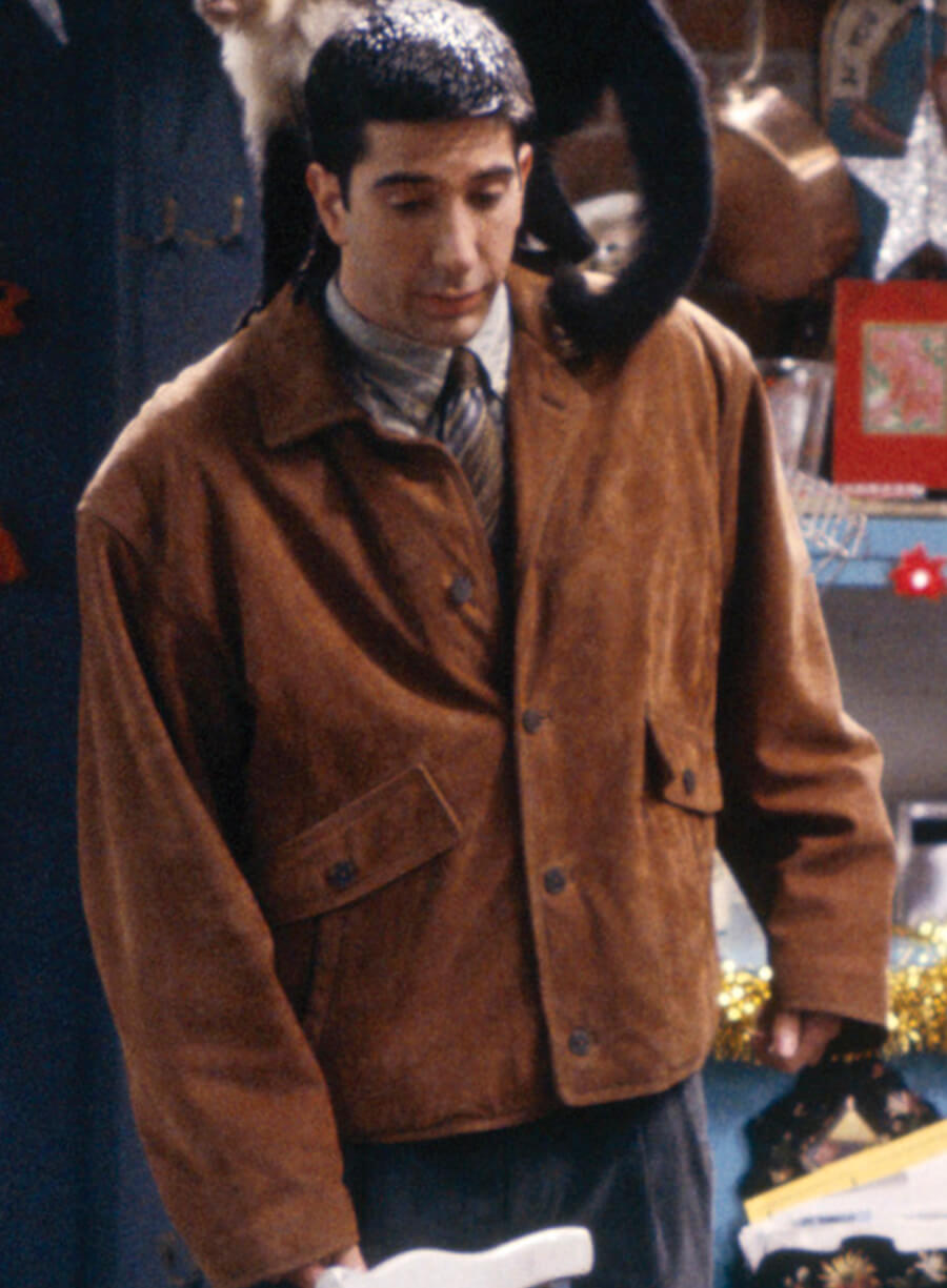 David Schwimmer Friends Brown Suede Jacket