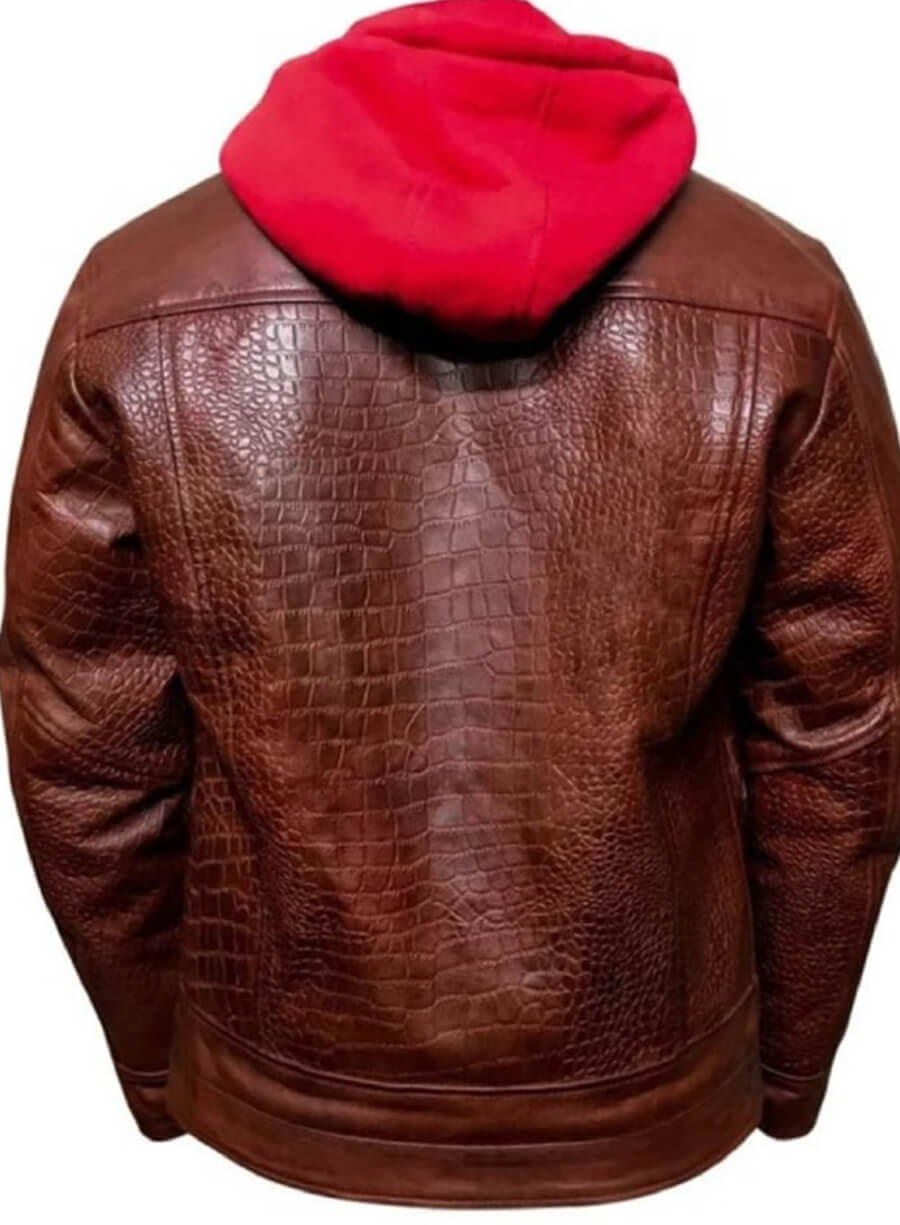 DC Comic Red Hood Jason Todd Brown Leather Jacket