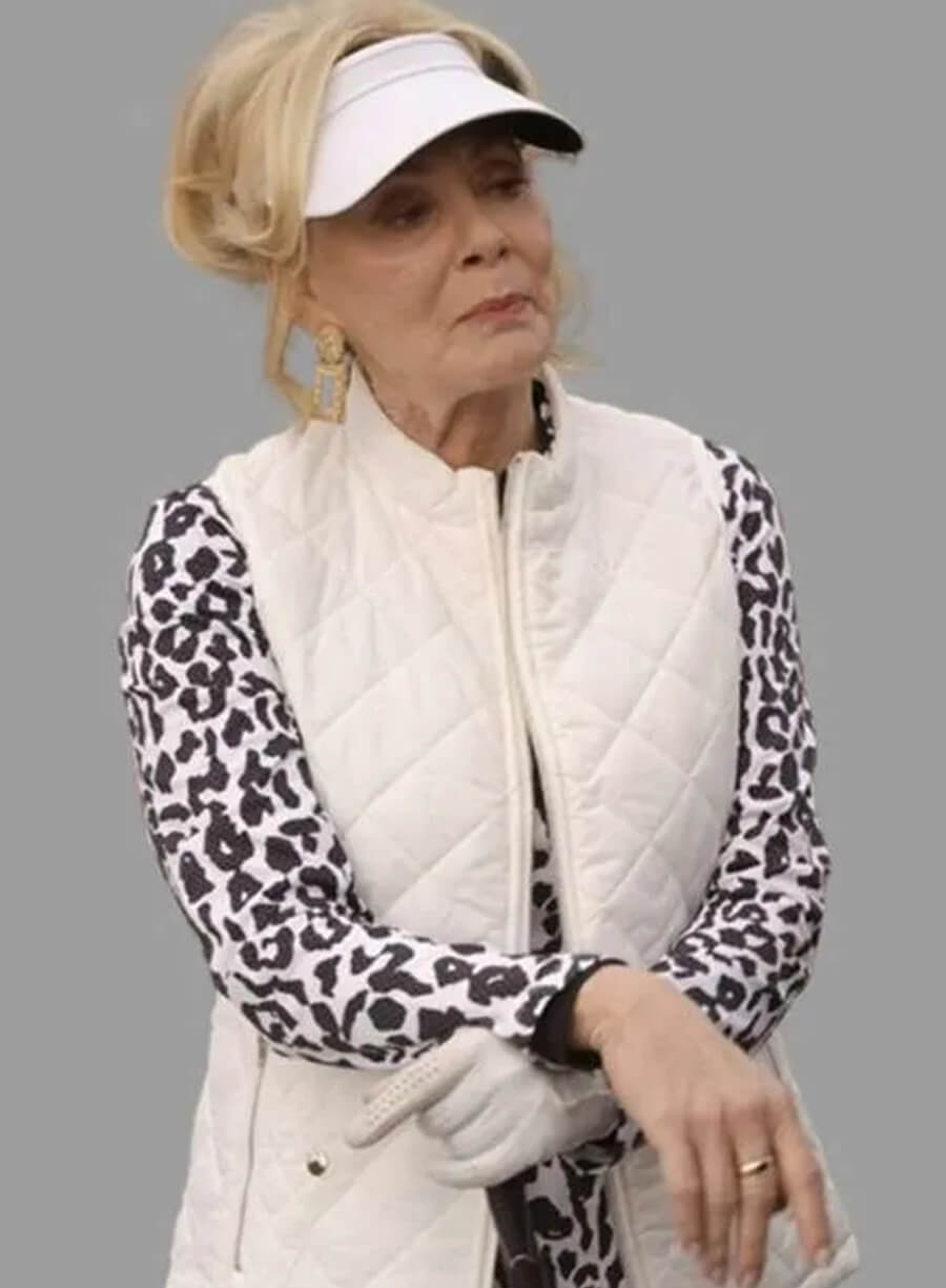Deborah Vance Hacks S03 White Quilted Vest