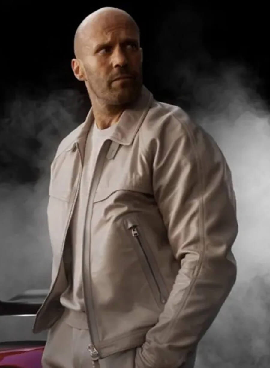 Deckard Shaw Fast X White Leather Jacket