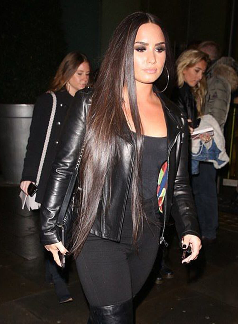 Demi Lovato Black Leather Jacket