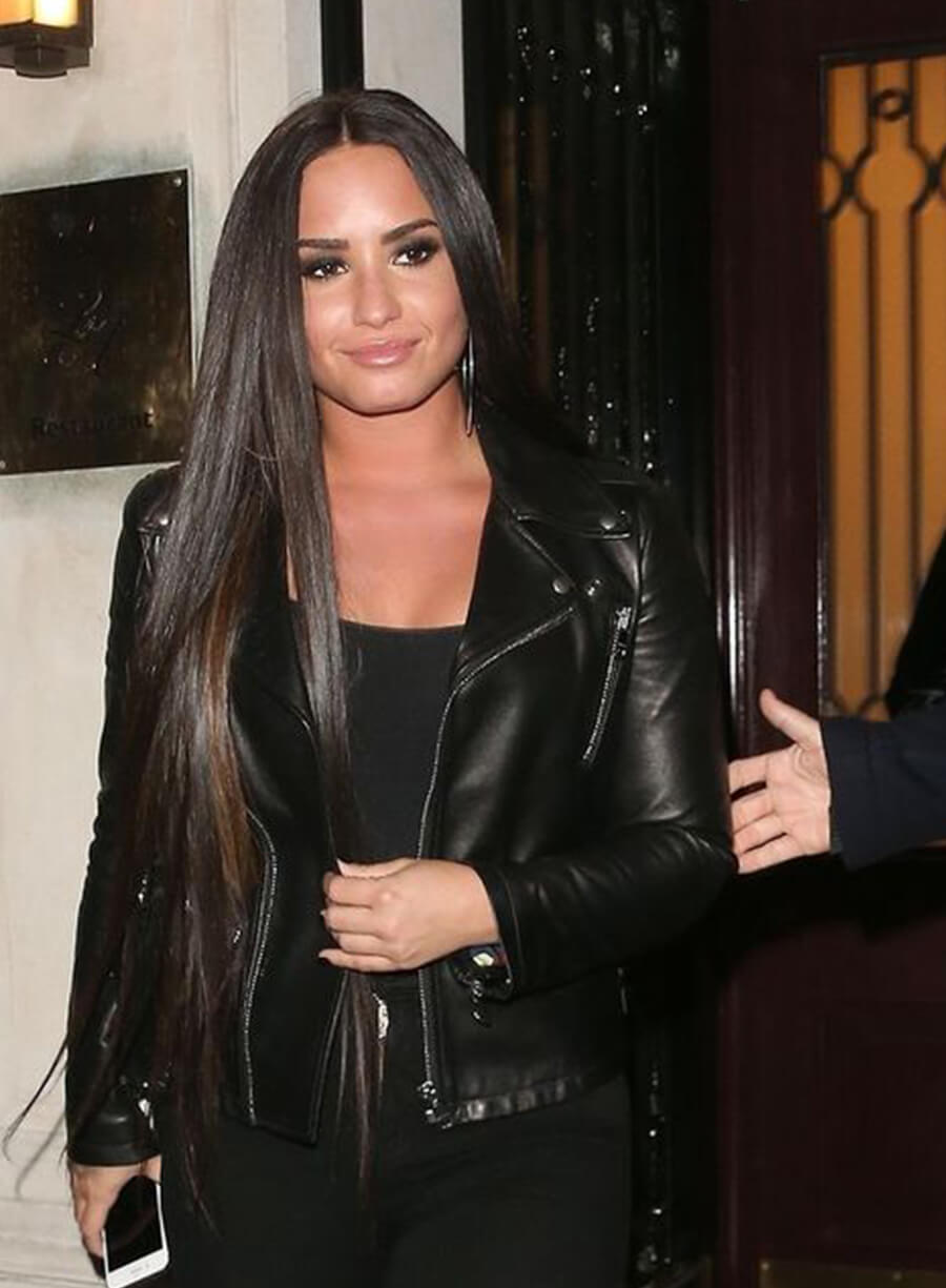 Demi Lovato Black Leather Jacket