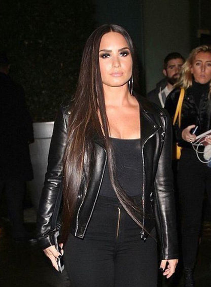 Demi Lovato Black Leather Jacket