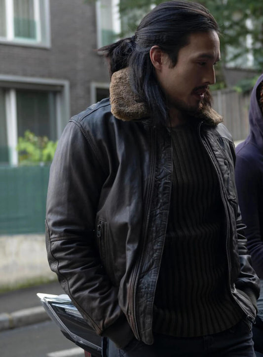 Desmond Chiam The Falcon and the Winter Soldier Black Leather Jacket