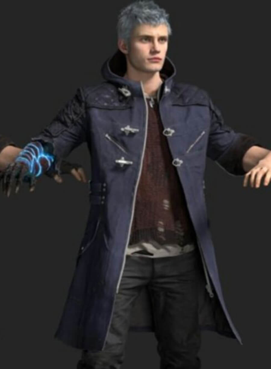 Devil May Cry 5 Nero Blue Hooded Coat