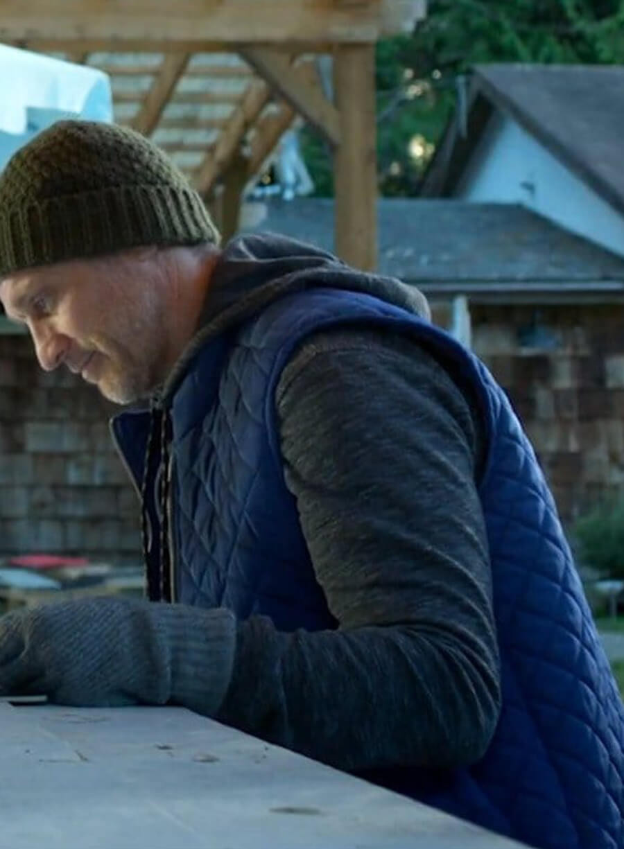  Devon Sawa Murder In A Small Town Blue Quilted Vest
