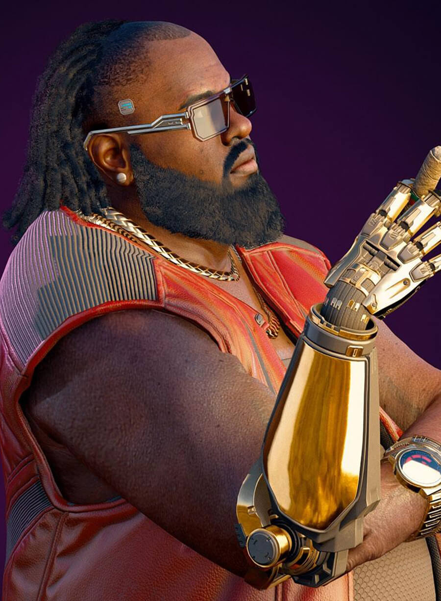 Dexter DeShawn Cyberpunk 2077 Leather Vest