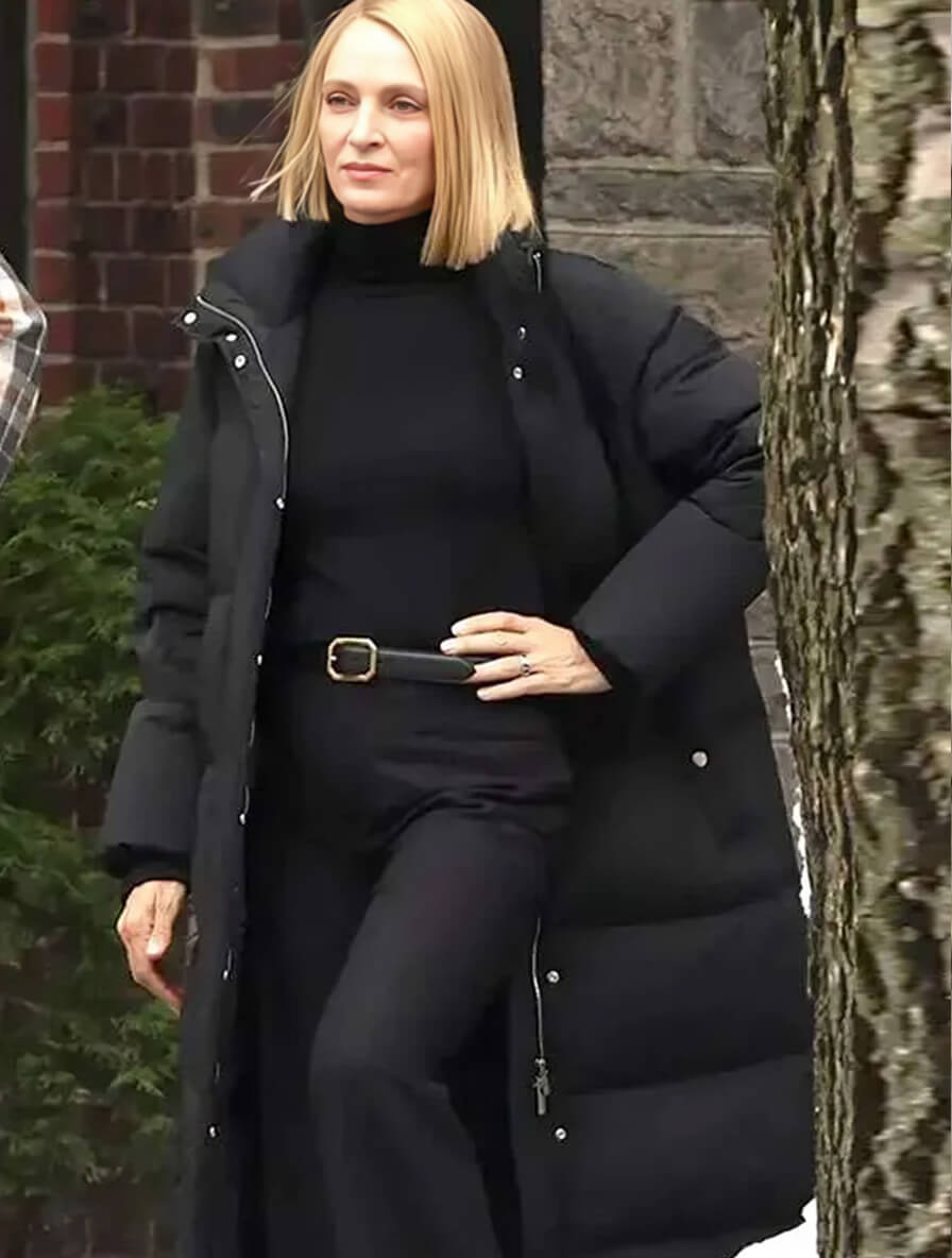 Dexter Resurrection Uma Thurman Black Puffer Coat