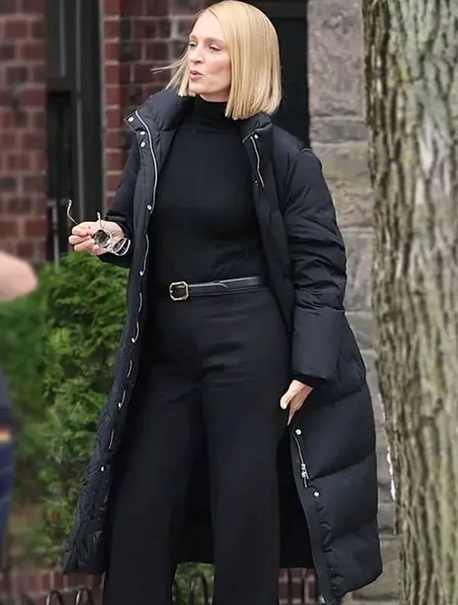 Dexter Resurrection Uma Thurman Black Puffer Coat