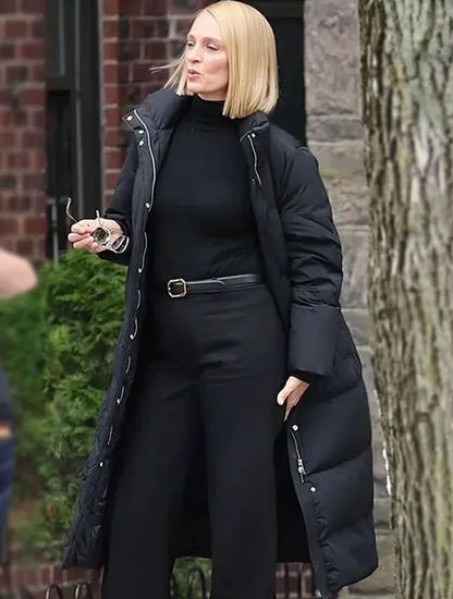 Dexter Resurrection Uma Thurman Black Puffer Coat