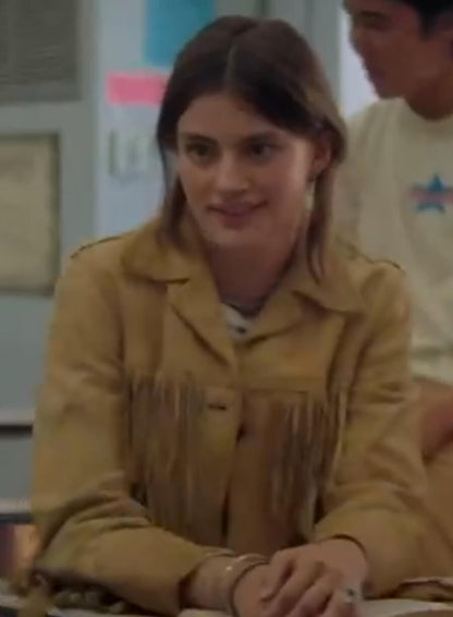 Diana Silvers Hope Booksmart Brown Fringe Jacket