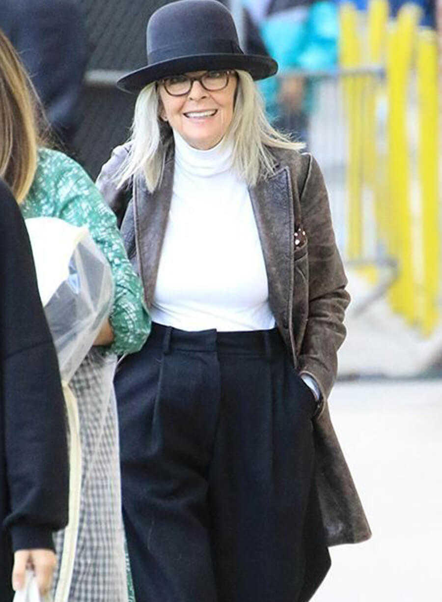 Diane Keaton Brown Leather Jacket